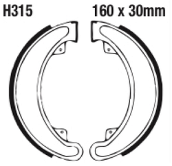 Szczęki hamulcowe tył H315 Honda CB 250 350 360 400 CJ 250 360 TRX 250 300