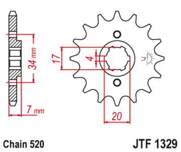 Zębatka przód 12Z JTF1329.12 Honda ATC 200 83-84