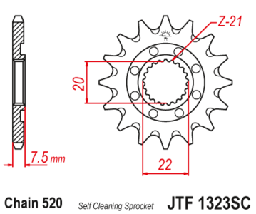 Zębatka przód 13Z JTF1323.13 Honda CR 125 04-07 CRF 250 04-17