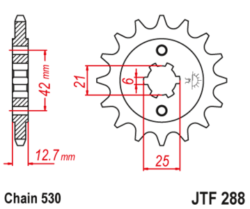 Zębatka przód 17Z JTF288.17 Honda CB 500 550 750