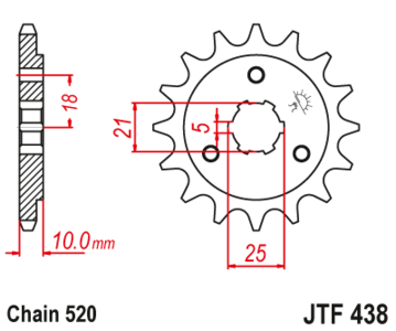 Zębatka przód 15Z JTF438.15 Suzuki DR 750 88-89 DR 800 90-99