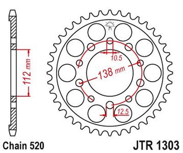 Zębatka tylna 43Z JTR1303.43