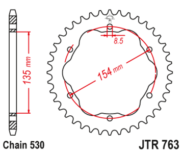 Zębatka tylna 40Z JTR763.40 Ducati Multistrada 1200 10-16