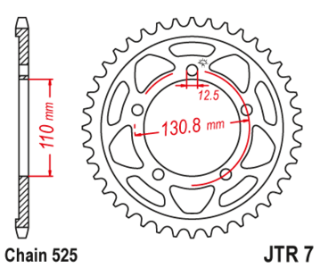 Zębatka tylna 44Z JTR7.44 BMW S 1000 09-11