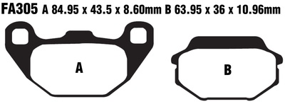 Klocki hamulcowe przód FA305 Kymco Agility 50 125 150 Like 125 Super 8 125
