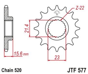 Zębatka przód 16Z JTF577.16