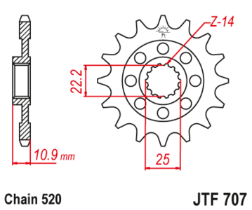 Zębatka przód 16Z JTF707.16