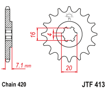 Zębatka przód 16Z JTF413.16
