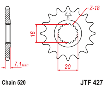 Zębatka przód 11Z JTF427.11