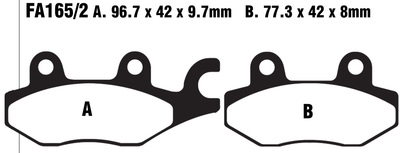 Klocki hamulcowe tył FA165/2R Hyosung XRX 125 Suzuki DR 800