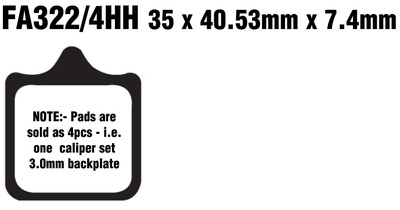 Klocki hamulcowe tył FA322/4HH