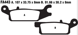 Klocki hamulcowe lewy przód FA443TT Yamaha YFM 250 550 700 Grizzly