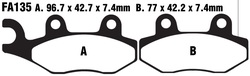 Klocki hamulcowe prawy przód FA135TT Kawasaki KLF 300 400 KVF 650 750