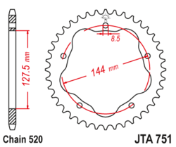 Zębatka tylna aluminiowa 40Z JTA751.40